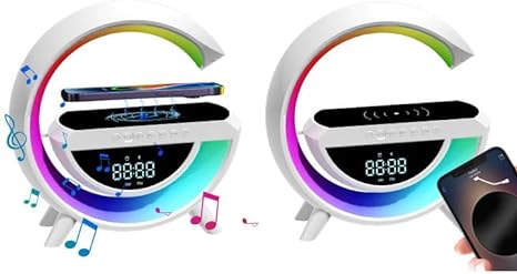 Digital LED Wireless Charger Speaker – 3-in-1 Smart Gadget
