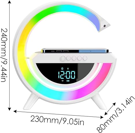 Digital LED Wireless Charger Speaker – 3-in-1 Smart Gadget