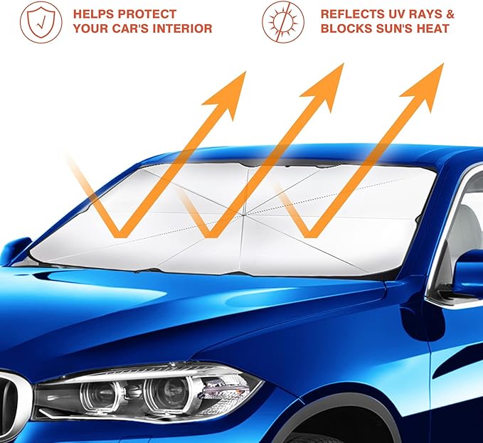 Windshield Sunshade Umbrella – Foldable Car UV Protector | Universal Fit for All Vehicles in UAE