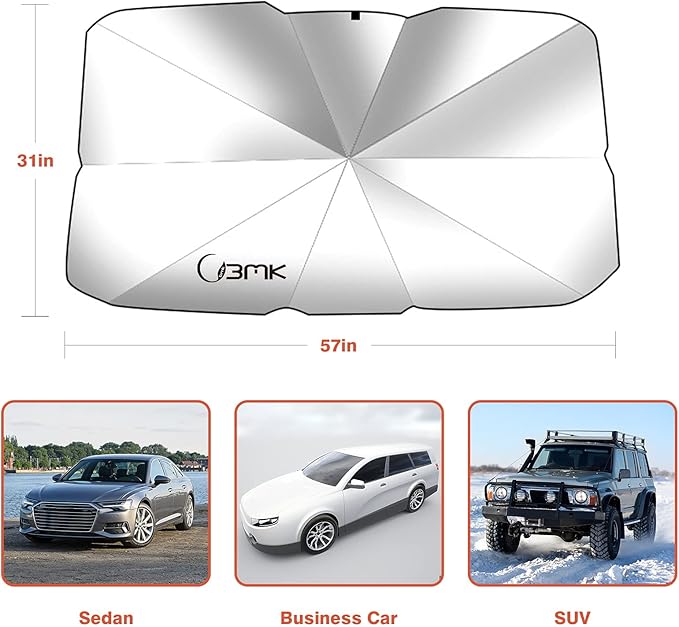 Windshield Sunshade Umbrella – Foldable Car UV Protector | Universal Fit for All Vehicles in UAE