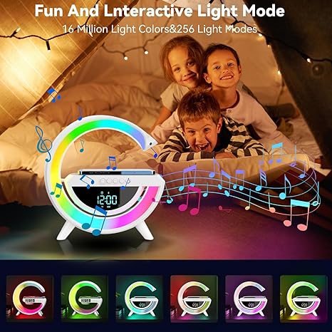 Digital LED Wireless Charger Speaker – 3-in-1 Smart Gadget