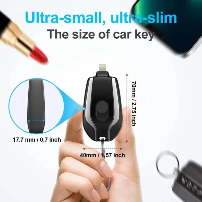 Portable Keychain Charger – Fast Charging for iPhone & Android