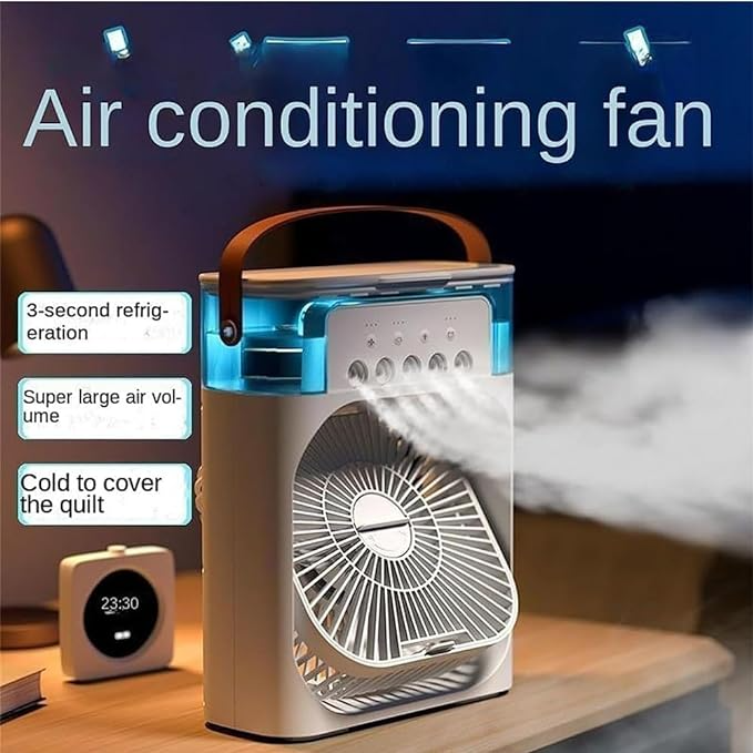 Mini Ice Cooling Fan – Portable USB Air Cooler with Mist | Instant Chill for Home, Office & Travel