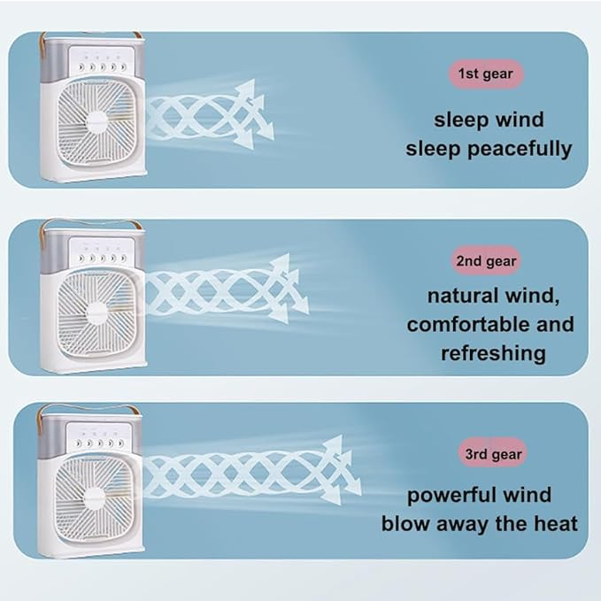 Mini Ice Cooling Fan – Portable USB Air Cooler with Mist | Instant Chill for Home, Office & Travel